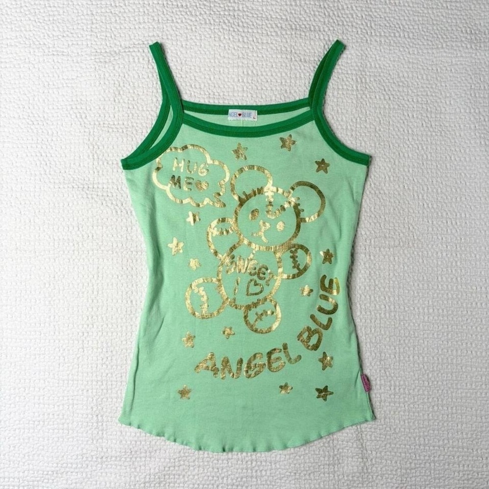 Angel Blue teddy bear graphic tank